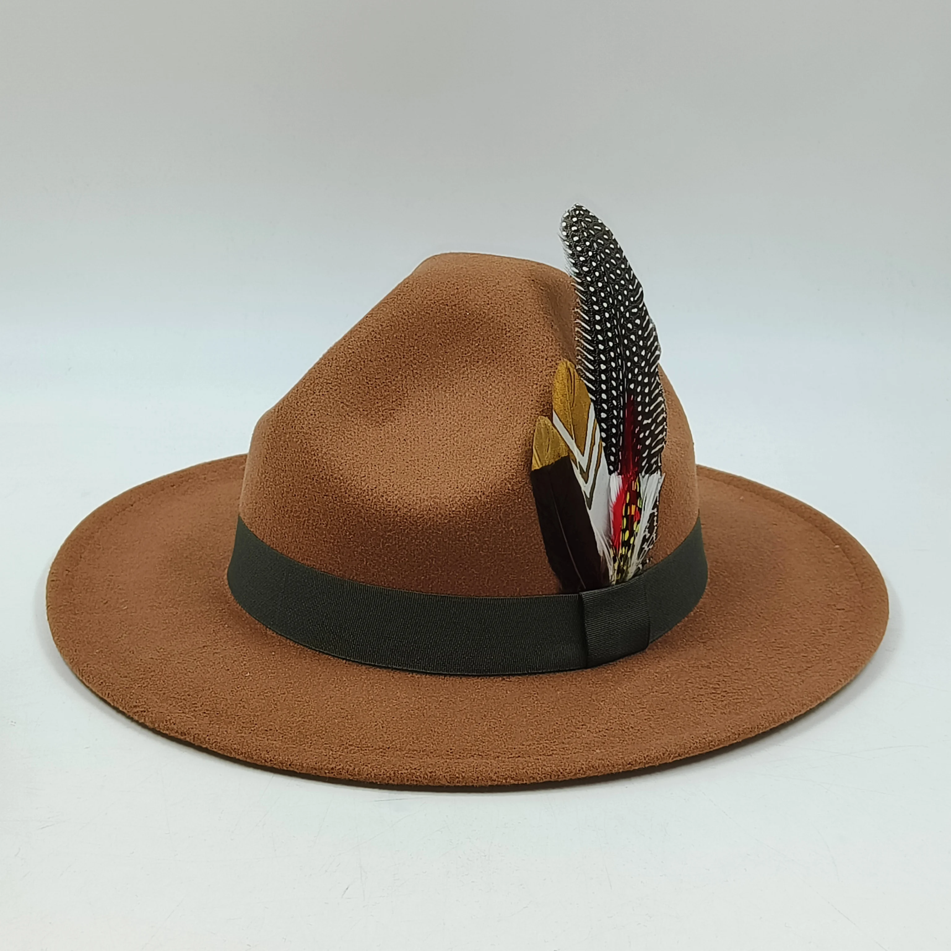 Feather Fedora Hat Men Ranger Hat Special Top Hat funny hat Sergeant hat Jazz hat Scout Hat Panama sombrero hombre