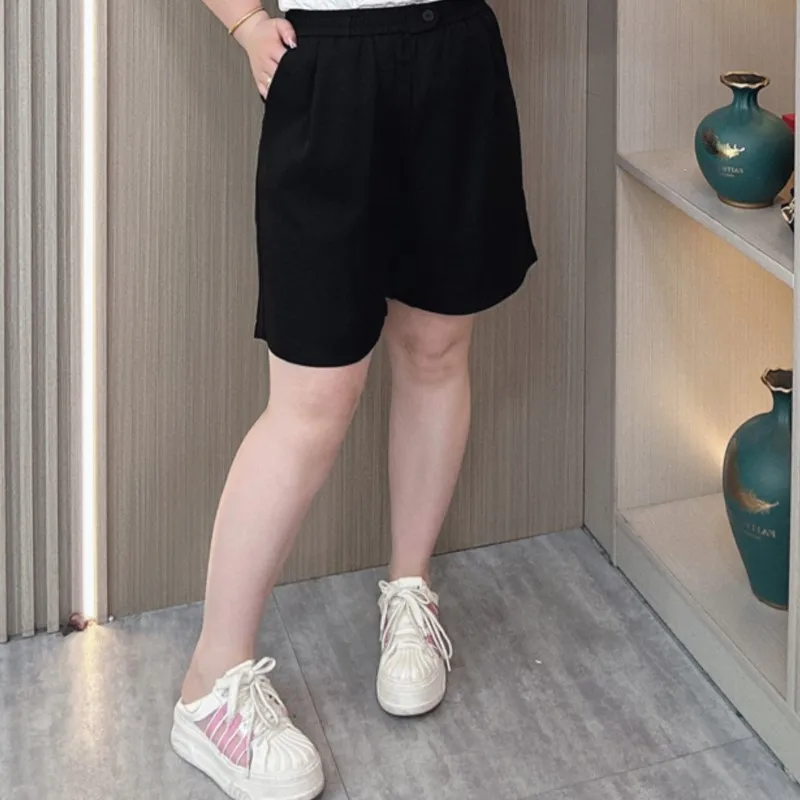 Summer Thin Suit Shorts Women 2024 New Plus Size Loose High Waist Wide Leg Casual Hot Pants