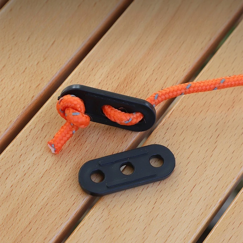 10pcs Outdoor Hiking and Camping Tent Windproof Rope Adjustment Buckles Three-Eye Plastic Anti-Slip Rope Buckles