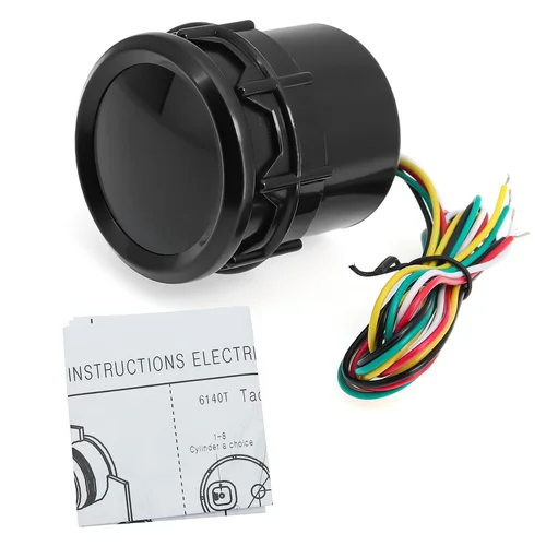 Imagen 2 del producto Tacómetro automático con lente ahumada de 2 '', 52mm, luz roja LED blanca, medidor de 0-8000 RPM, tacómetro para coche para vehículos universales de 1-8 cilindros