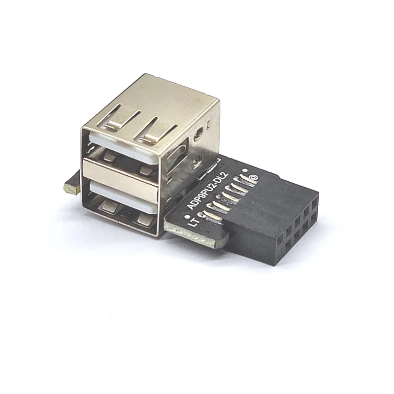 9Pin อะแดปเตอร์ USB เมนบอร์ดภายใน9Pin ตัวเมียเป็น2พอร์ต USB2.0พิมพ์ตัวเชื่อมต่อตัวเมียสำหรับอุปกรณ์ USB