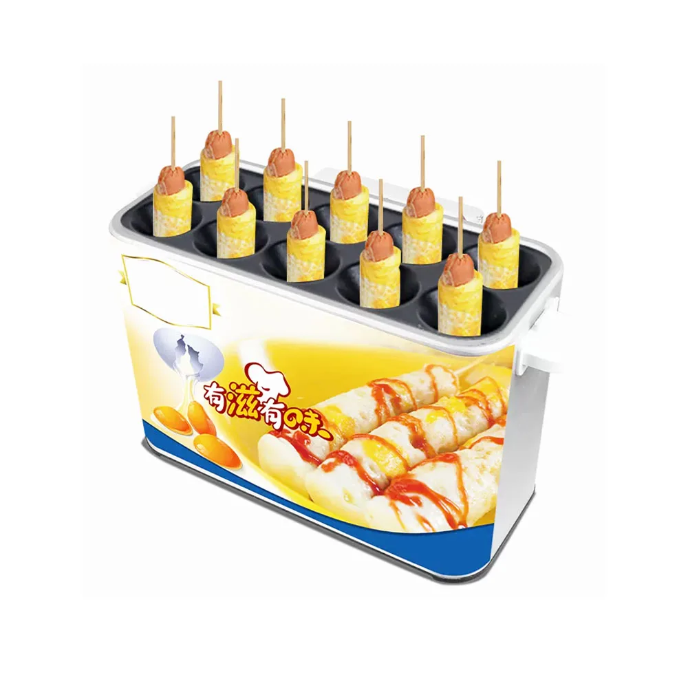 Wholesale Price Snacks Equipment Commercial Korean Egg Sausage Machine 10 Roll Egg Sausage Maker