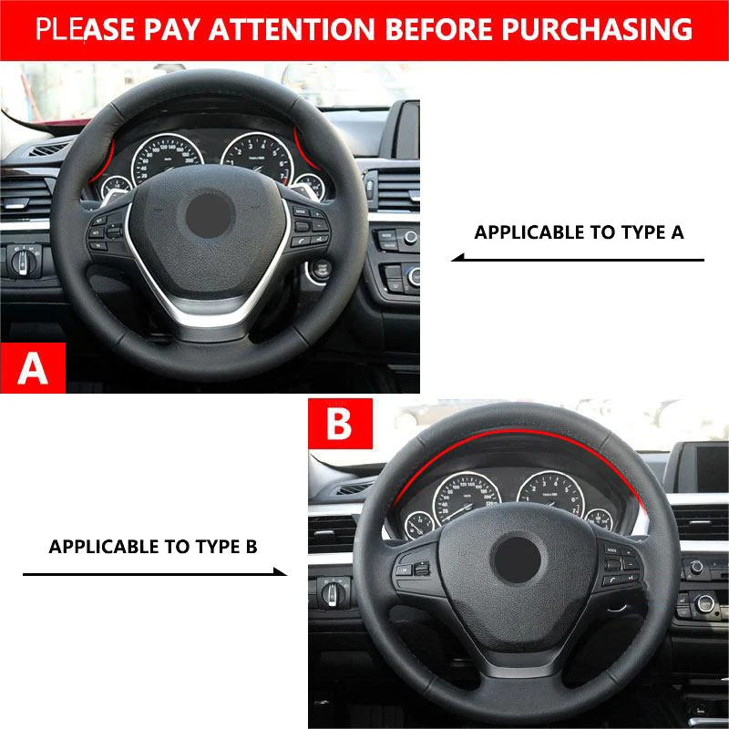 Car Steering Wheel Cover For BMW 1 2 3 Series F20 F21 F22 F30 F34 F36 Perforated Microfiber Leather Braid w/ Needles & Threads