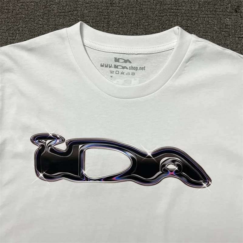 

White Ida Sply Short Sleeves Men Women 1:1 High Quality Casual IDA Logo Printing T-Shirts Top Tee
