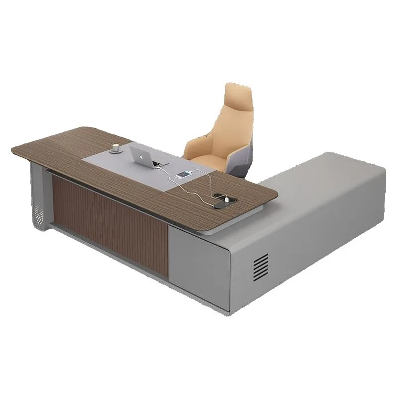 

Роскошный стол руководителя, офис генерального директора, атмосферная офисная мебель для кабинета.