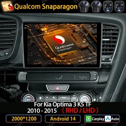 Andoird 14 Car Radio For Kia K5 Optima 2011 - 2015 GPS Multimedia 5G WIFI 2DIN DVD DSP Navigation AUTO BT Stereo 4G LTE
