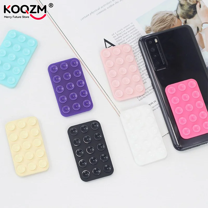 Silicone Suction Phone Holder Mat Multifunctional Suction Cup Wall Stand Square Anti-Slip Double Side Case Mount Back Sticker