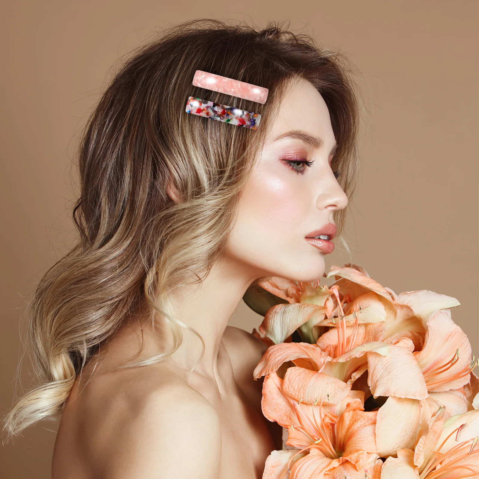 

6 pcs Spring Clips Vintage Acetate Barrettes For Women Large Clip Lightweight Durable Elegant Hair Accessories Long Thin