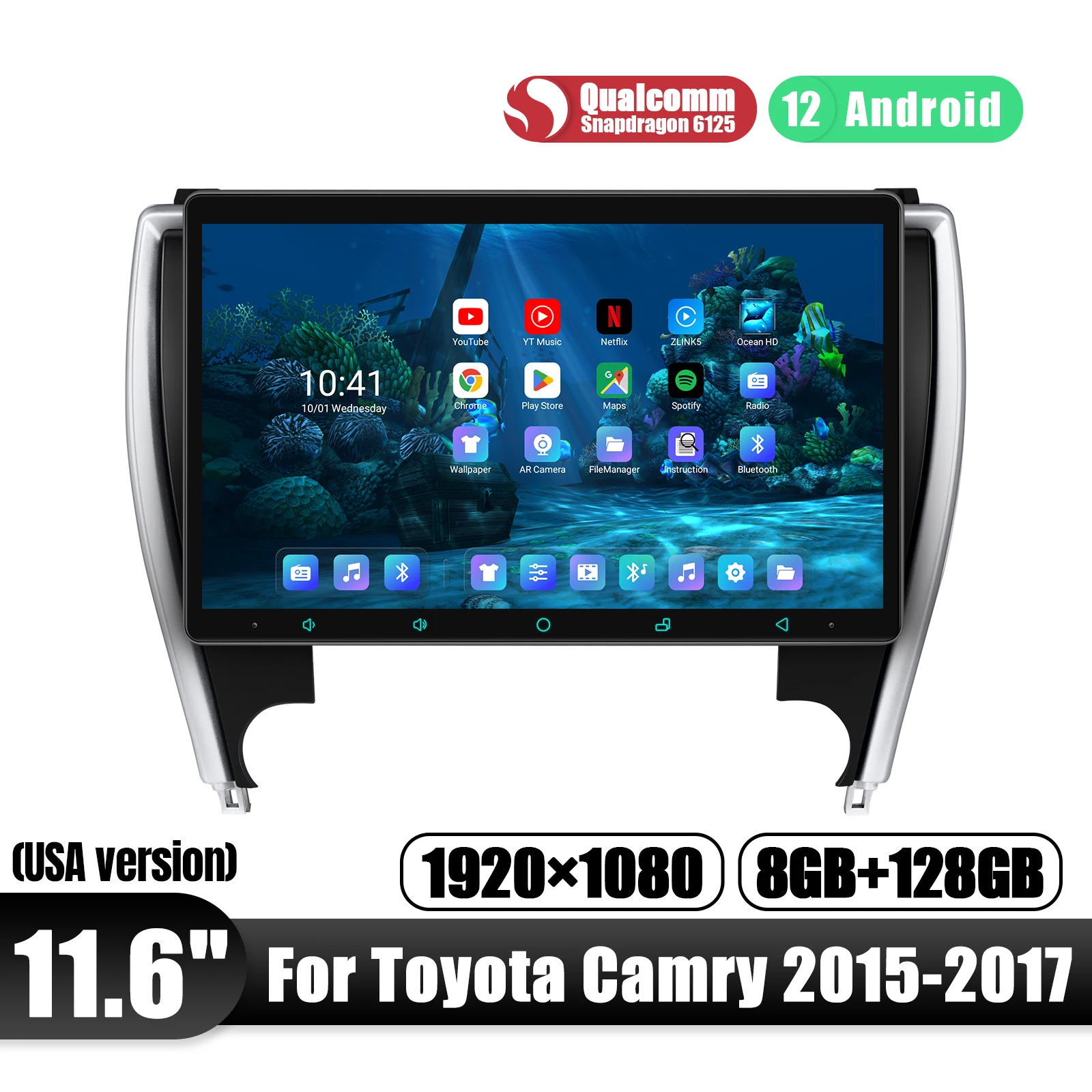 

Joying 11.6 Inch Upgrade Car Radio Stereo Replacement Multimeda Player For Toyota Camry 2015-2017 With Carplay Android Auto