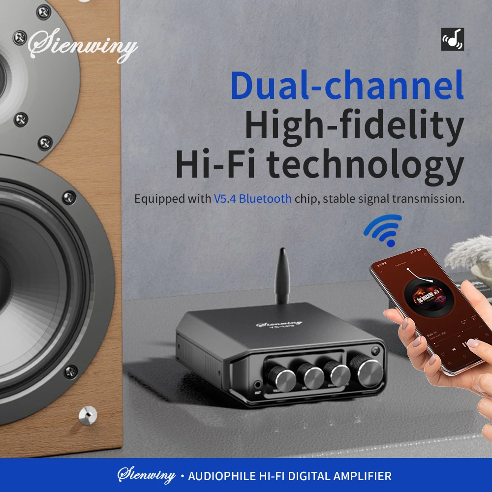 Amplificatore Hi-Fi YS-LP3 con ingressi Bluetooth/AUX/USB Uscita 50W+50W Sensibilità 280mV Chip TPA3116 Stereo 2.0 canali