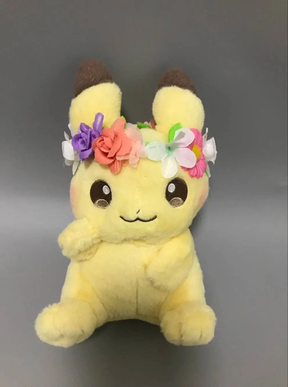 Cute Anime Pokemon Japan Easter Flower Wreath Pikachu & Eevee Mascot Plush Toy Set Adult Children Plush Gifts Toys