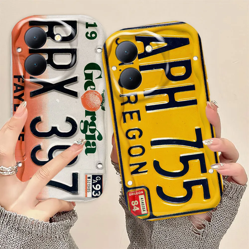 Interesting Car License Plate Numbers Case For VIVO Y01 Y02S Y03 Y16 Y17 Y20 Y21 Y21 Y22 Y35 Y50 Y73 Y77 Y78 Y36 Y76 Y100 Case