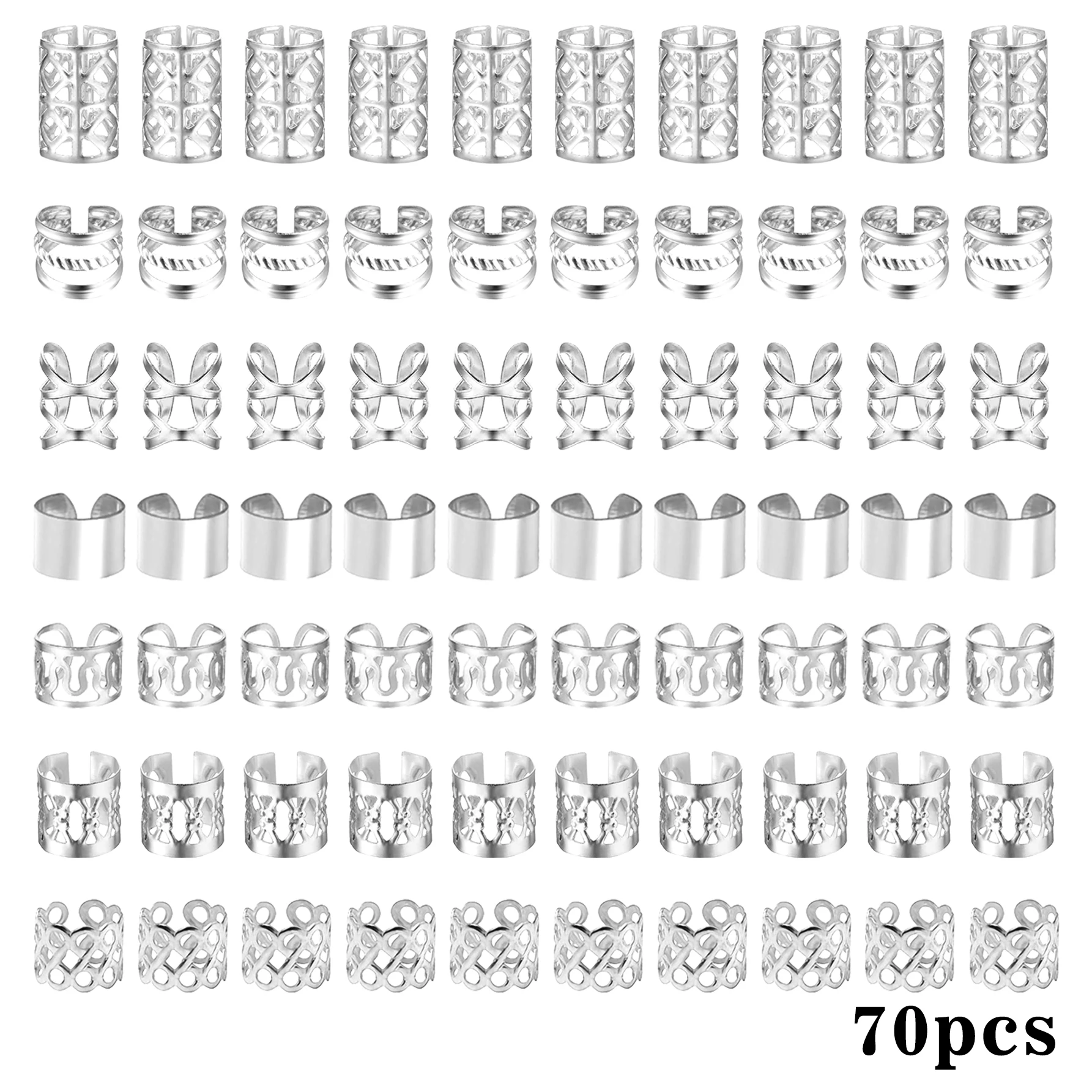 70pcs Versatile Adjustable Hair Cuffs Collection