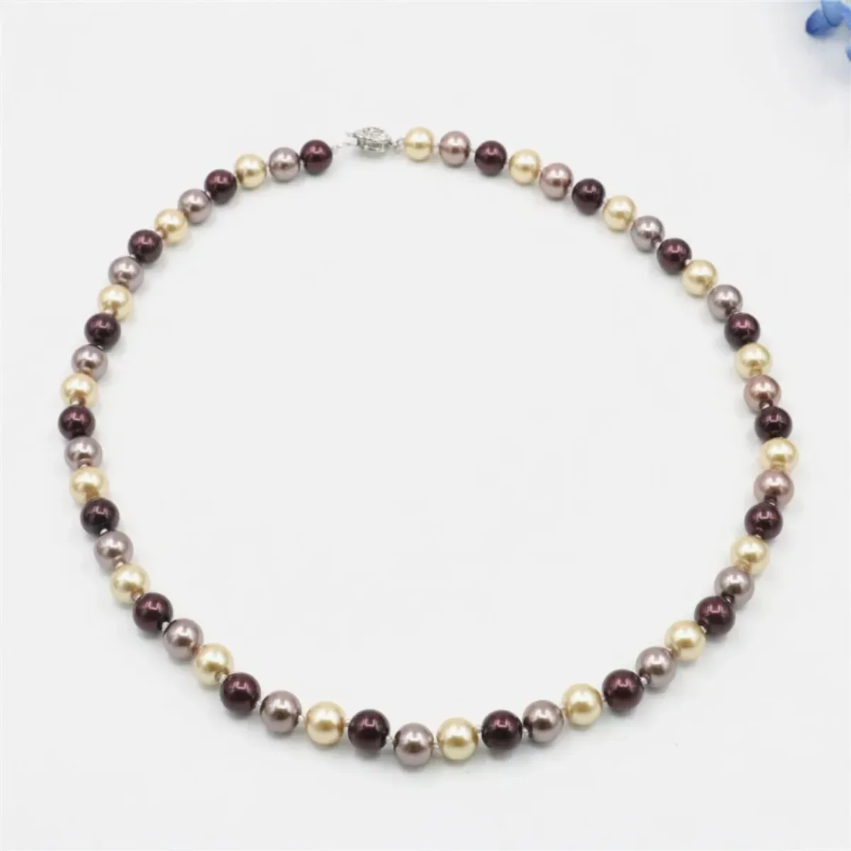 DIY New Fashion 8mm South Sea Multicolor Shell Pearl Necklace 18inches AAA Beads Women Jewelry Making About 52pcs/Strands