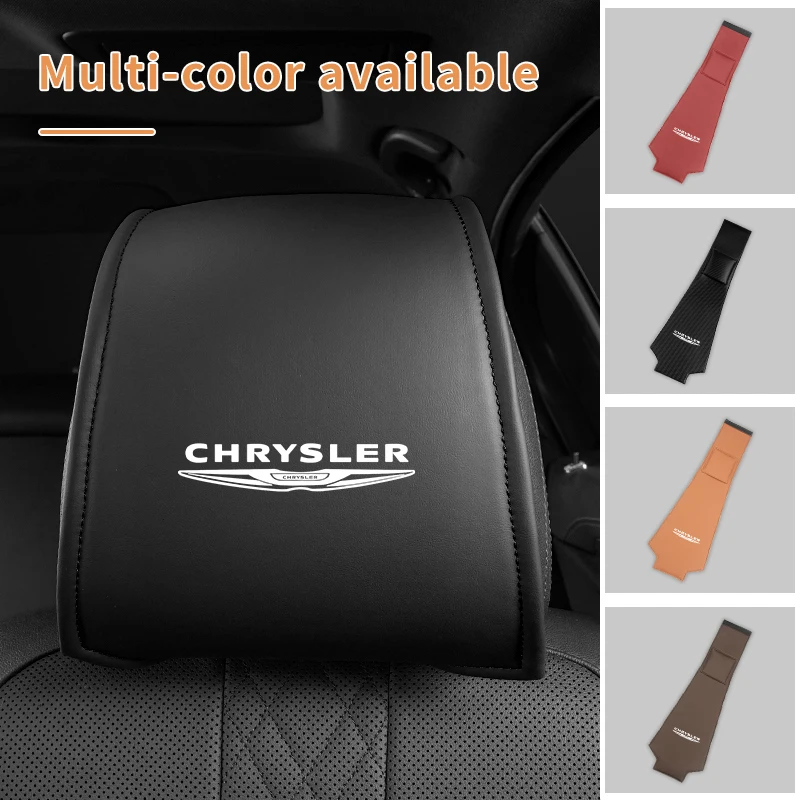 2PCS Leather Car Seat Headrest Protective Cover Accessories For Chrysler 300c PT Cruiser Grand Voyager Pacifica Town Country