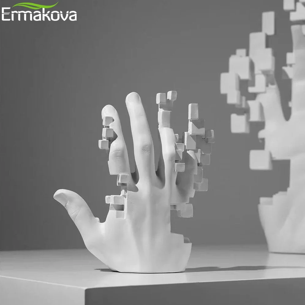 ERMAKOVA Modern Decoration Mosaic Sculpture Hand Model Resin Abstract Figurine Home Desktop Decor  Fashion Study Office Statue