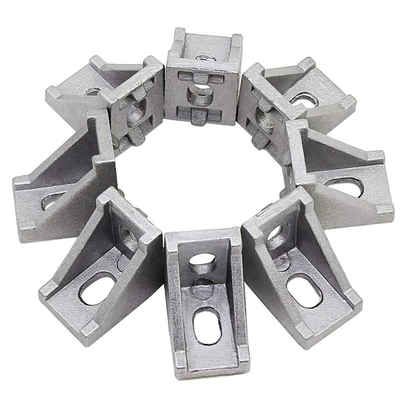 20Pcs 2020 Corner Fitting Angle Aluminum 20 X 20 L Connector Bracket & 50Pcs 2020 Series Aluminum Profile Connector Set