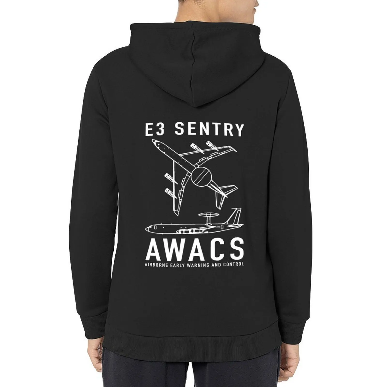

E-3 Sentry AWACS Early Warning Aircraft Plane Blueprints Hoodie men's coat korean clothes fashion men mens hoodie