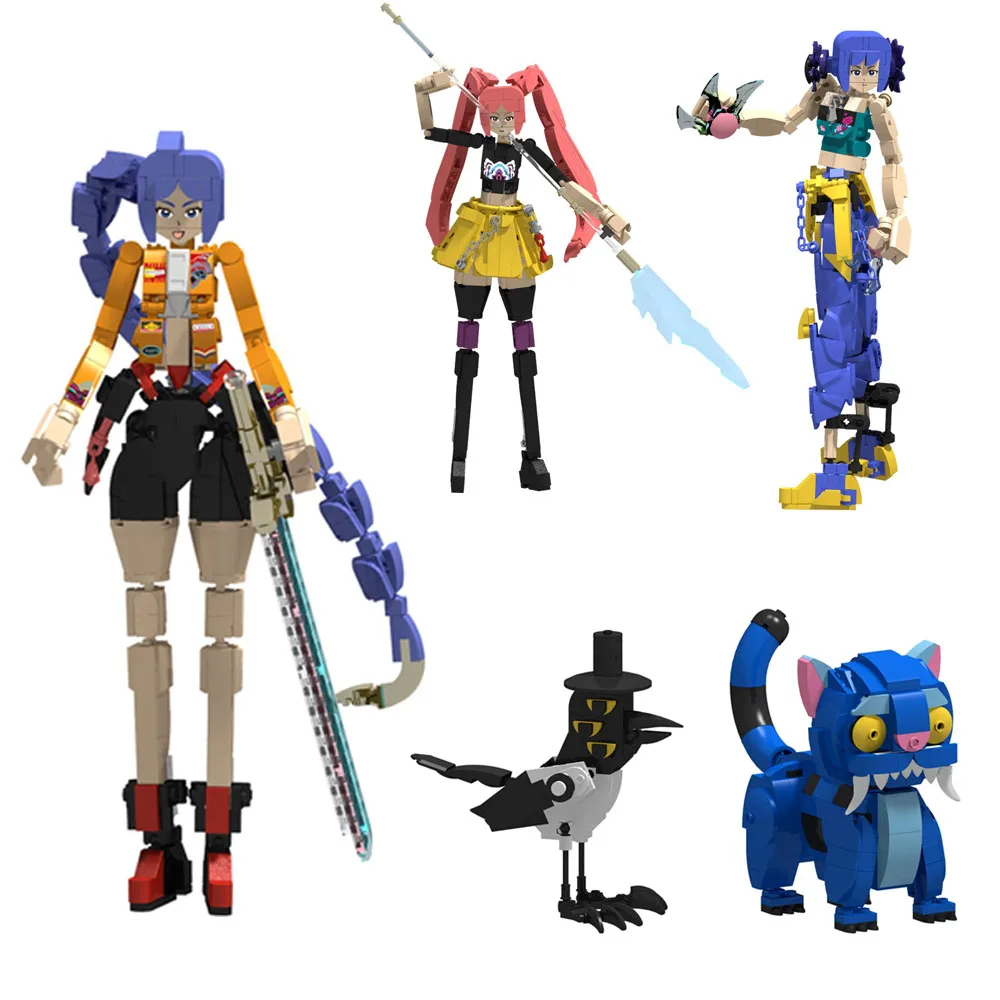 

Anime KPOP Demon Hunters Miniature Building blocks Toy, Mira Zoey Rumi Witch Hunter Group Series Building Toy Collection Model