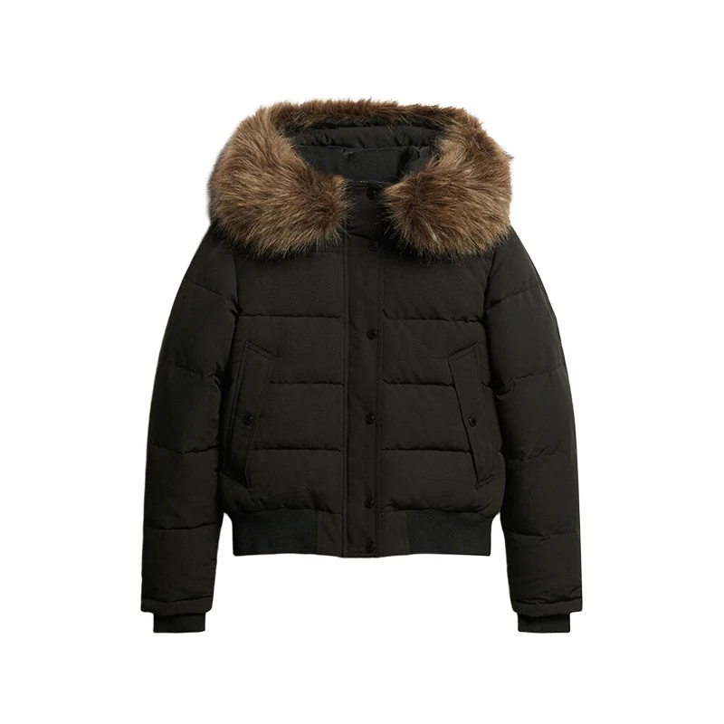 

Хлопковые пальто с капюшоном для женщин, пушистый капюшон из искусственного меха на молнии, винтажная верхняя одежда, осенняя модная утепленная повседневная женская уличная шикарная одежда