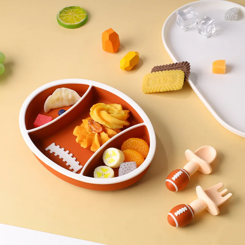 Rugby Silicon Glipper Card Food Grade Children\'S Fedback Suffering Code Date Resistant High Temperature Supplementary Food Dish