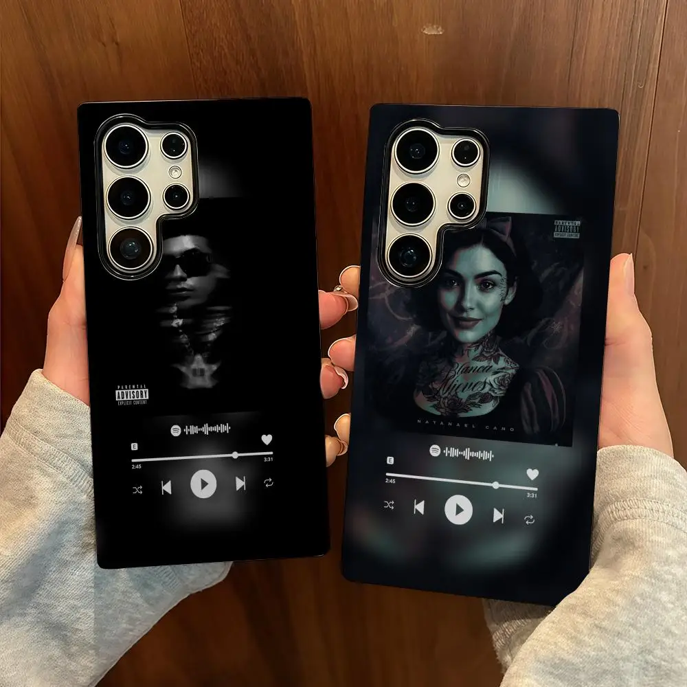 

N-Natanael C-Cano Phone Case For Samsung S25 Film Shell Luxury GalaxyS24Ultra 23plus S22 21 A56 36 26 16 Double Layer Cover