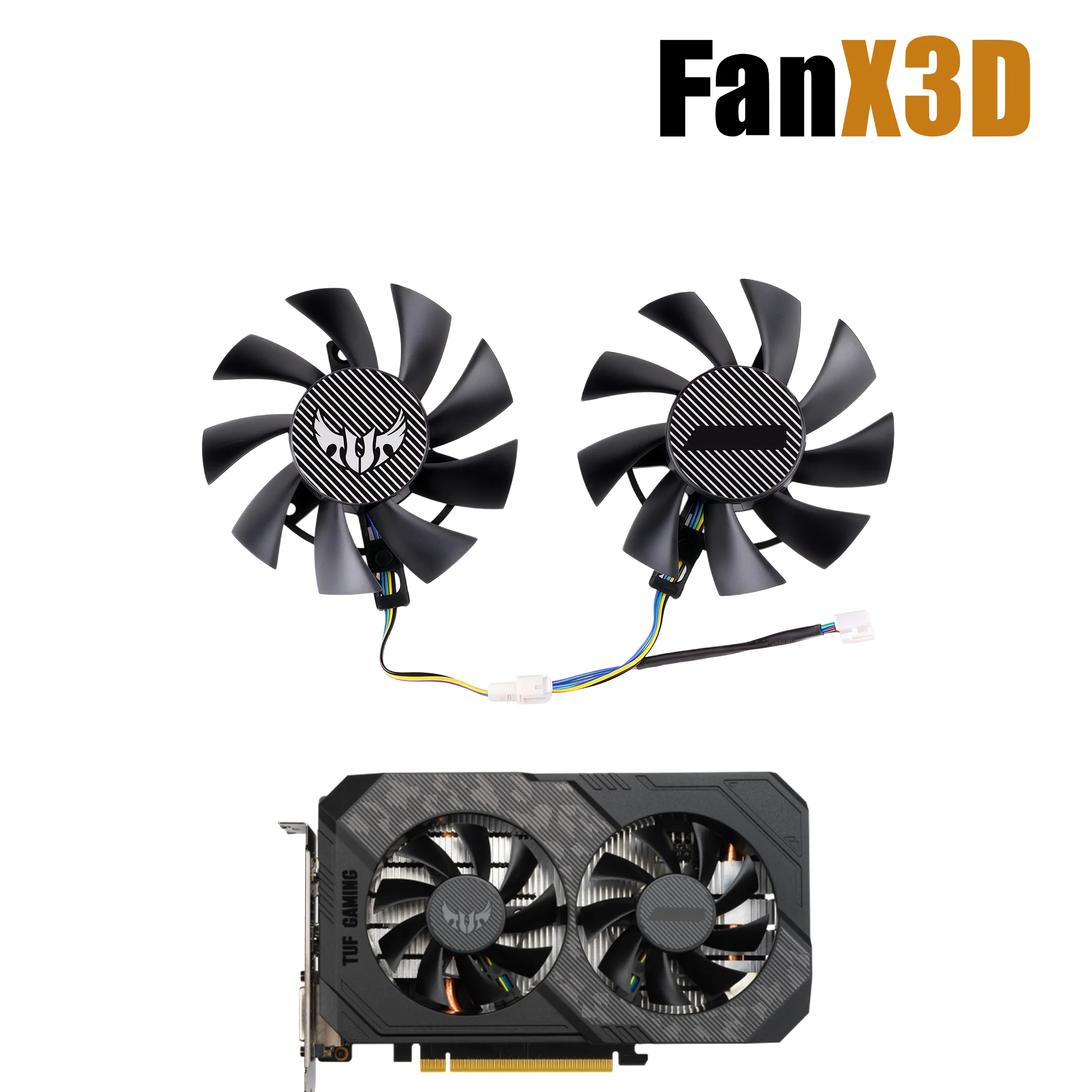 FD8015U12S Cooling Fan For Application Scenarios ASUS GTX 1660 Ti RTX 2060 TUF GAMING OC 75MM Graphics Card PLA08015S12HH