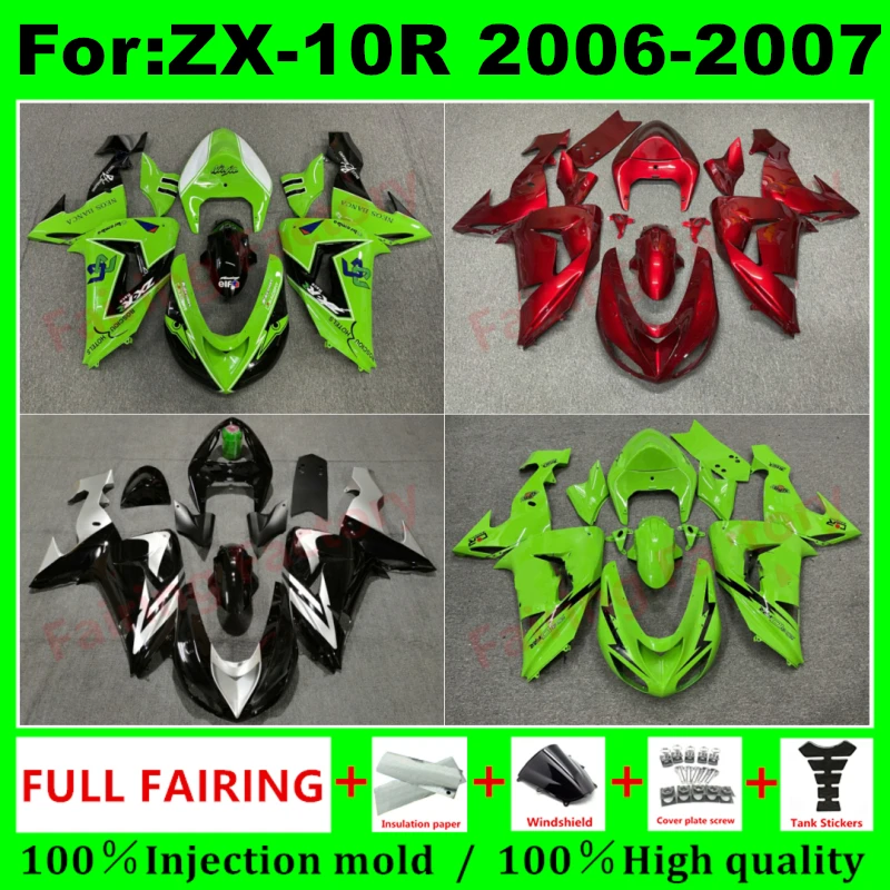 

New ABS Whole Motorcycle Fairings Kit Fit For ZX-10R ZX10R 2006 2007 ZX 10R 06 07 Bodywork Full Fairing Kits Set zxmt