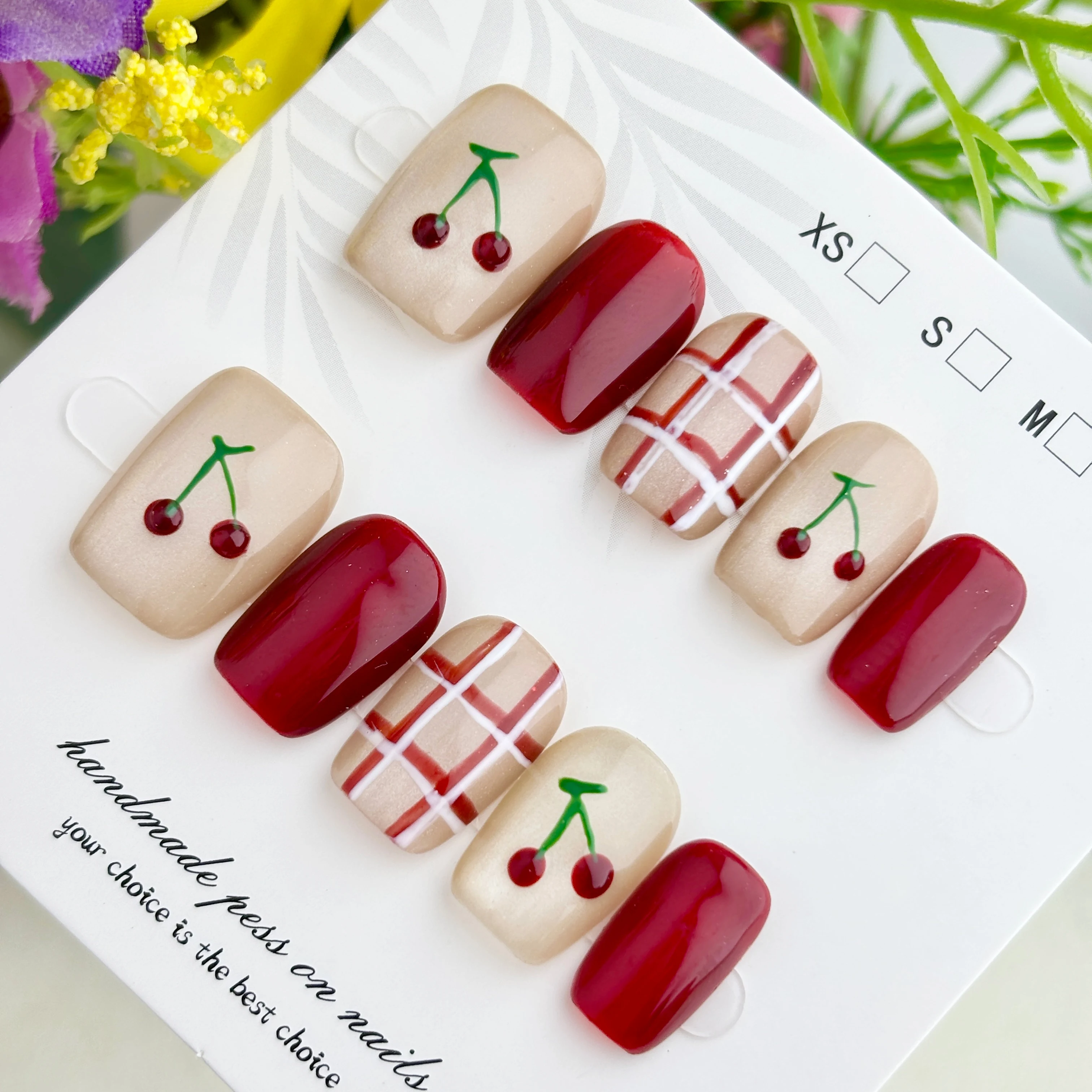 Artesanato de unhas de alta qu - Nail Art Red Cherry avaliação e preço