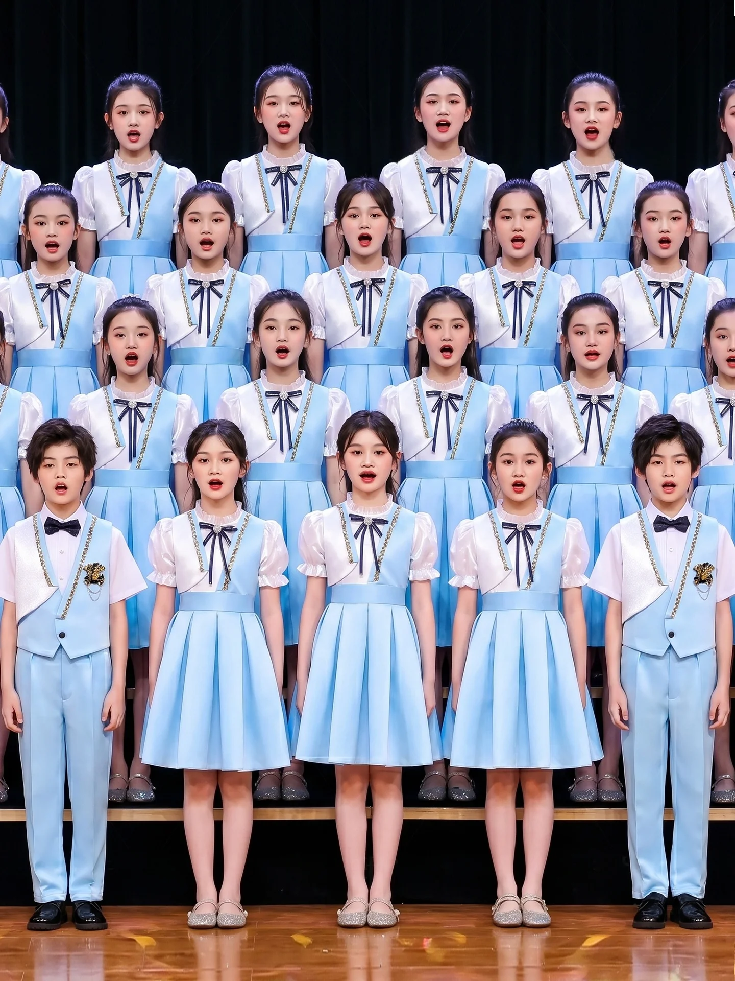

Patriotic Blue Performance Outfit for Children Chorus Recitation Graduation Speech Competition Costume Primary And High Schoo...