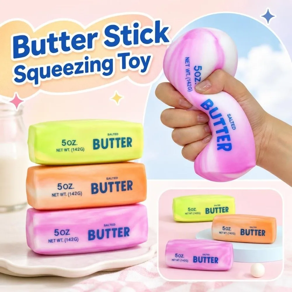 13.5cm Butter Stick Squeezing Hand Relax Anxiety Relief Slow Rebound Fidget Elastic Kneading Butter Stick Pinch for Adults