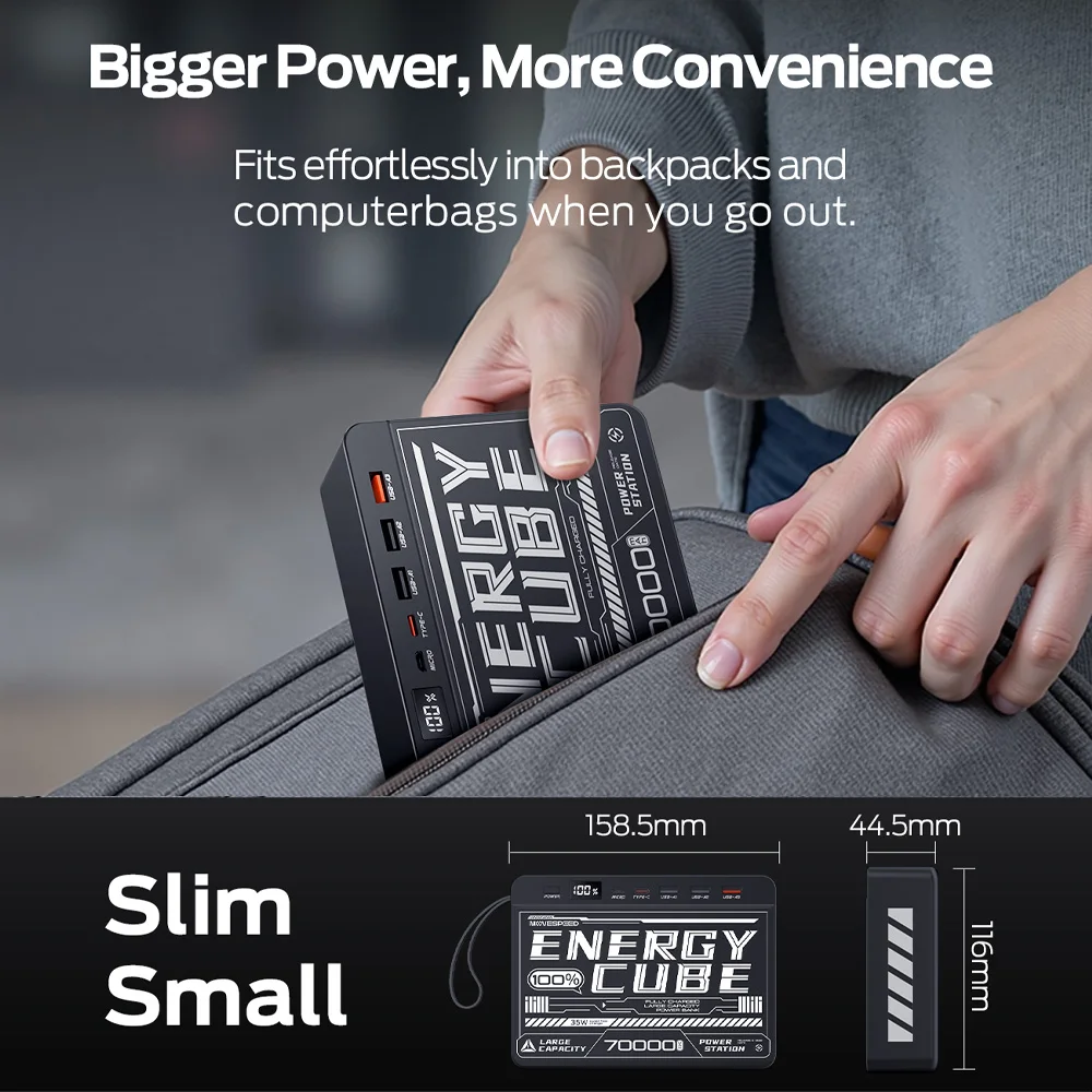 Movespeed Z70SE Power Bank 70000mh Power Station PD Fast Charging Powerbank External Battery Charger for Camping Outdoor image 5