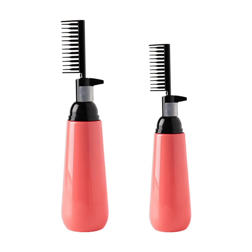 

2 Pcs Comb Hair Color Bottle Shampoo Anticaida Dye Plastic Root Squeeze Applicator Bottles Styling