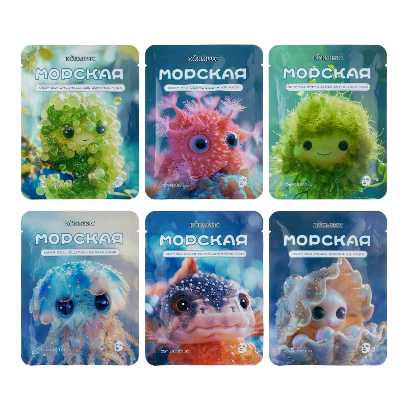 

10 шт. Kormesic Deep Sea Bio-Pearl Facial Mask: Увлажняющая, антивозрастная маска для лица с биоперлами, средства по уходу за кожей