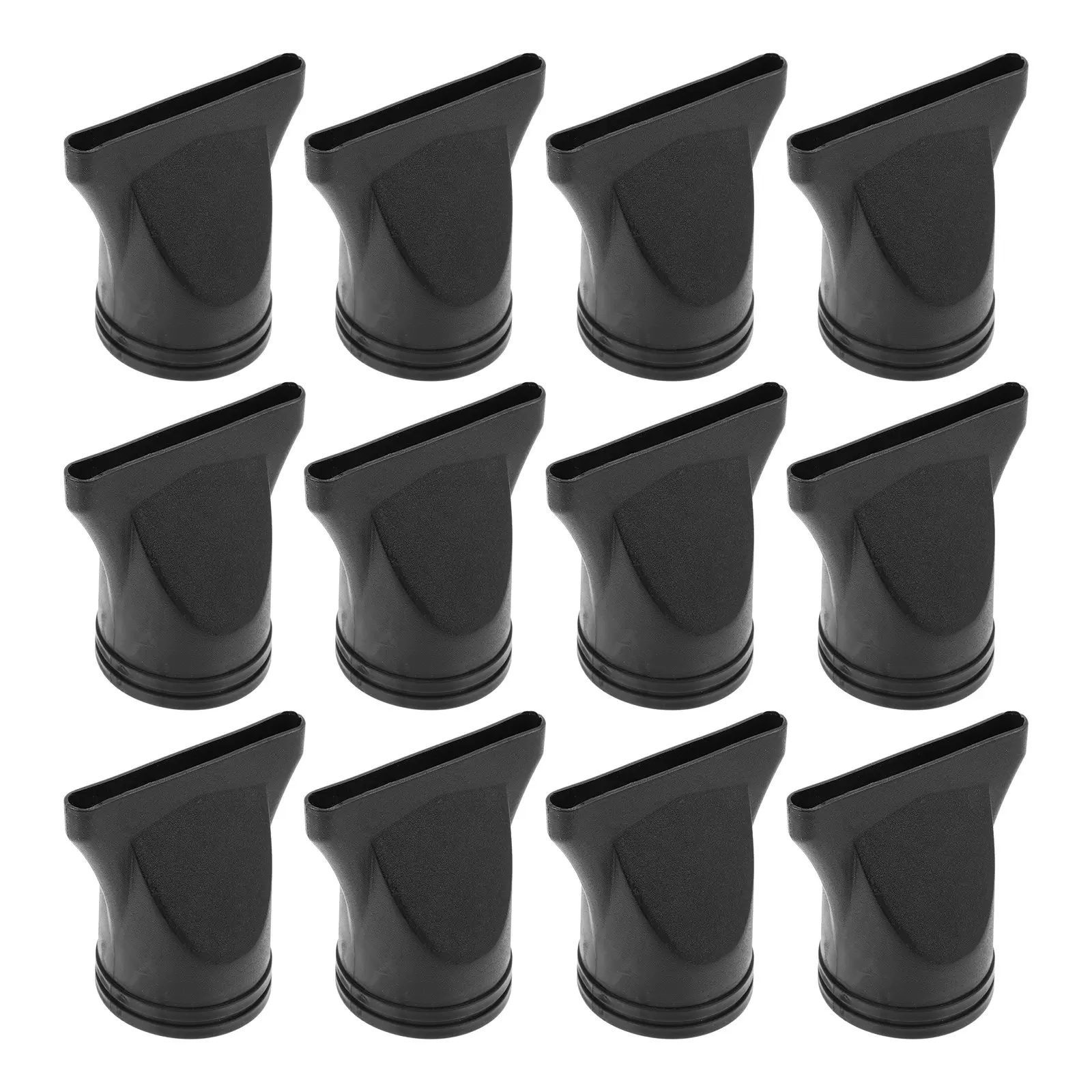 12Pcs Black Pc Hair Dryer Nozzle for 4.35-4.5cm Outer Diameter Dryers High Temp Resistant Styling Tool Blow Dryer Diffuser