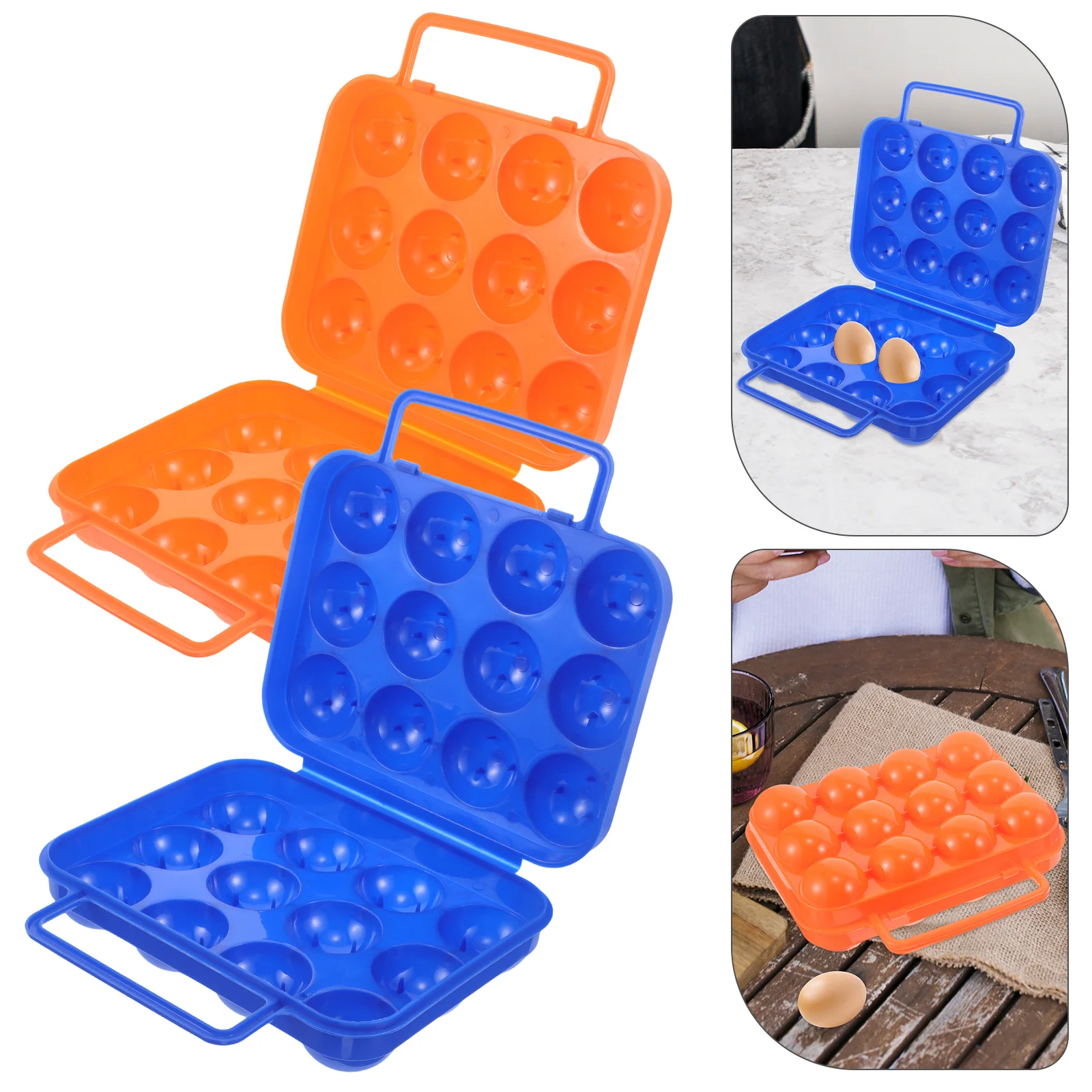 

2 pcs Portable Egg Storage Box Anti-Fall Design 12 Egg Capacity Lightweight Camping Container For Outdoor Picnic Travel