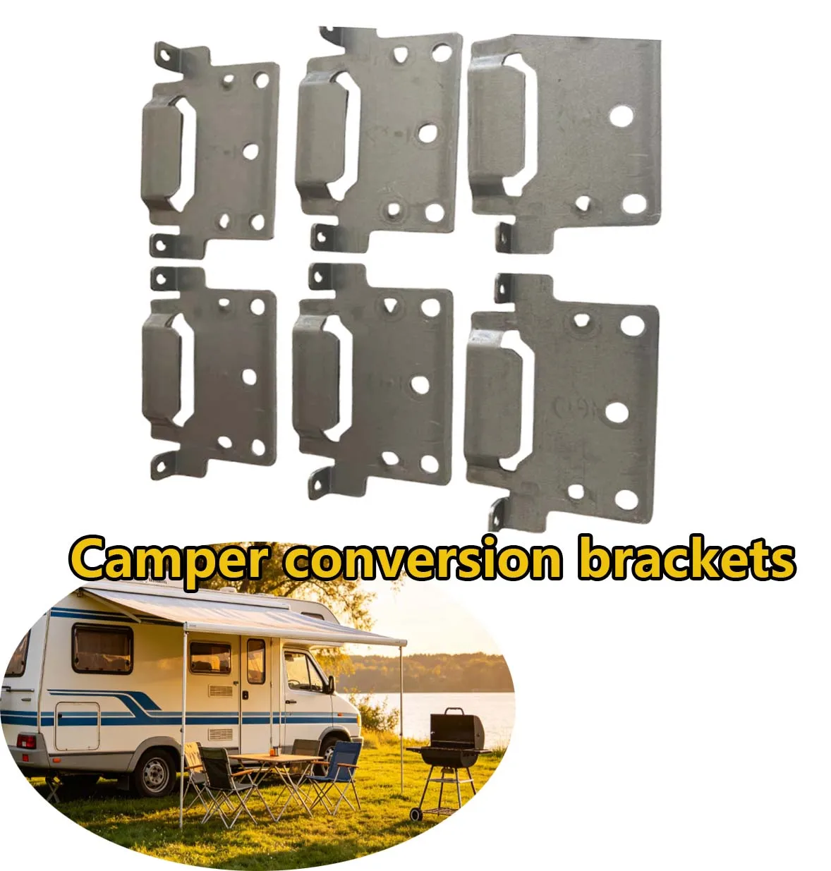 

6PCS Camper Monunting Brackets With Fitting Screws For Skorva Trysil Hemnes Malm Brimnes Bed Outdoor Camping Caravan Accessories
