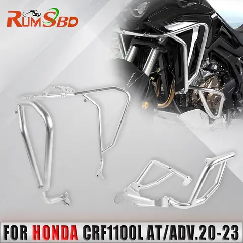 Crash Bar Uppe Lower Highway Engine Guard Bumper For Honda CRF1100L Africa Twin Adventure Sports DCT ADV 2020 2021 2022 2023