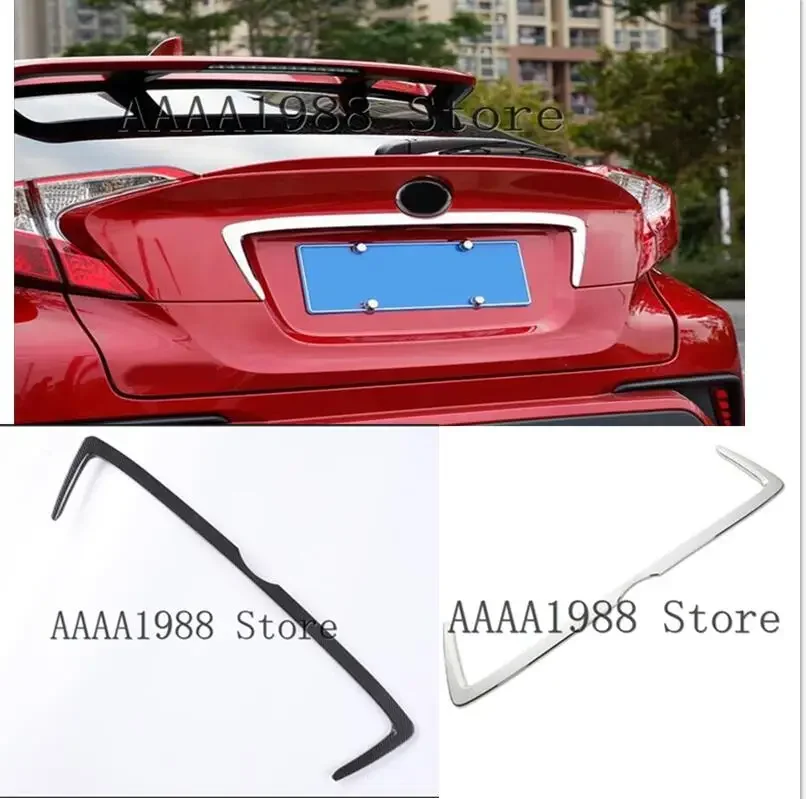 Dla Toyota C-HR CHR 2016 2017 2018 2019 Tylna klapa bagażnika Osłona licencji ABS Chrome Akcesoria samochodowe Stylizacja