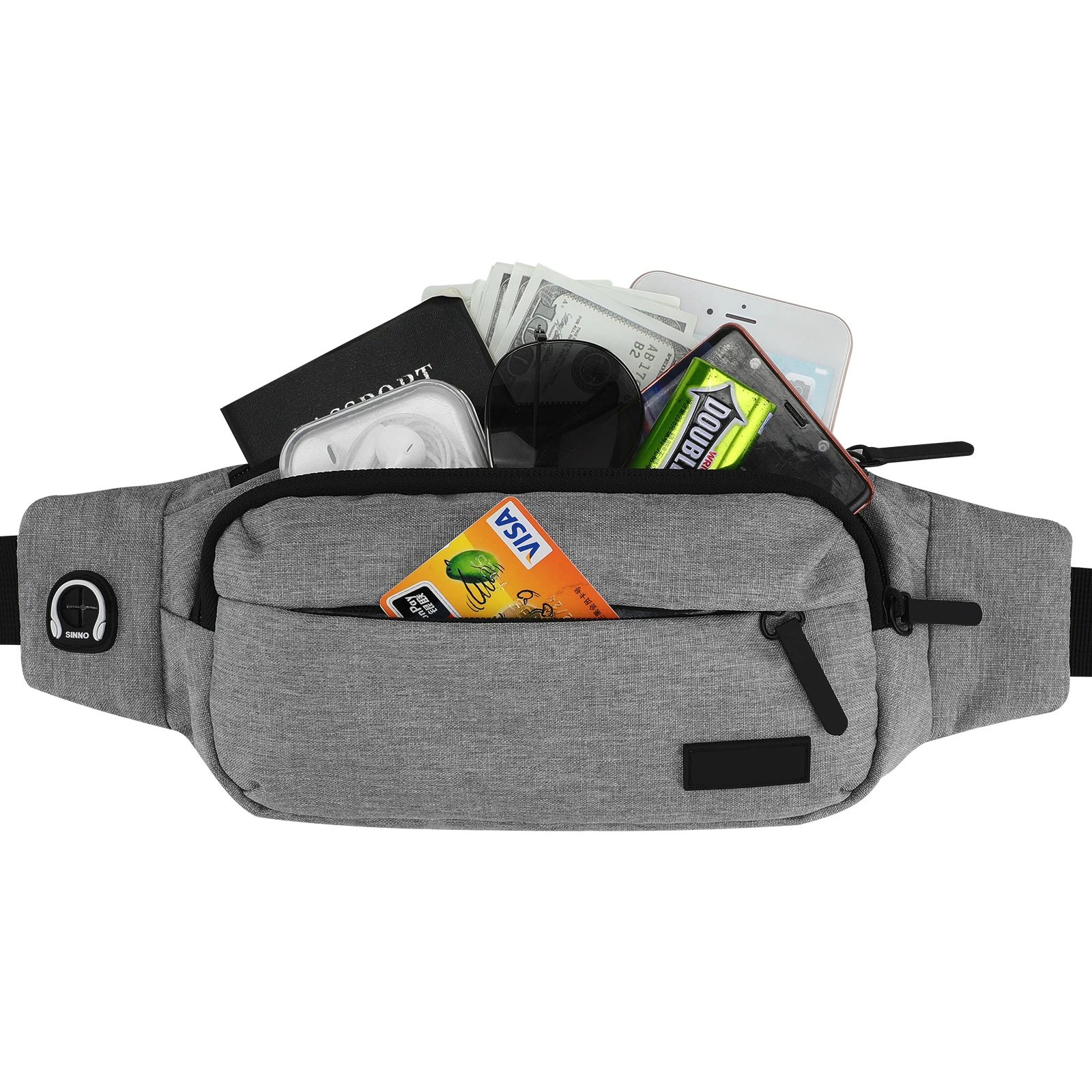 Large Fanny Pack for  Men Women crossbody Belt Bag for Travel Running Hiking Dog Walking Outdoors mobile iPhone girls handbag