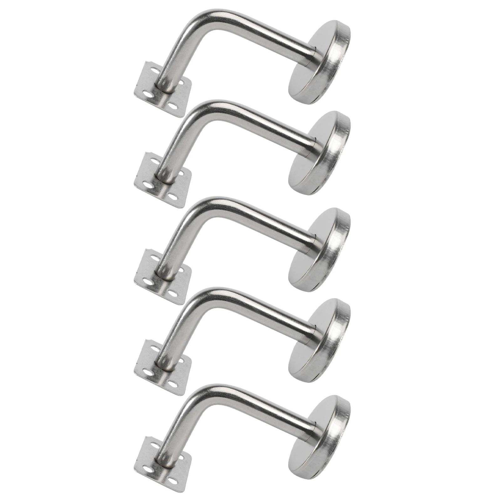 

5pcs Stainless Steel Handrail Brackets Durable Anti-corrosion Hotel Restaurant Gym Bathroom Lavatory Corridor Stairs Wall