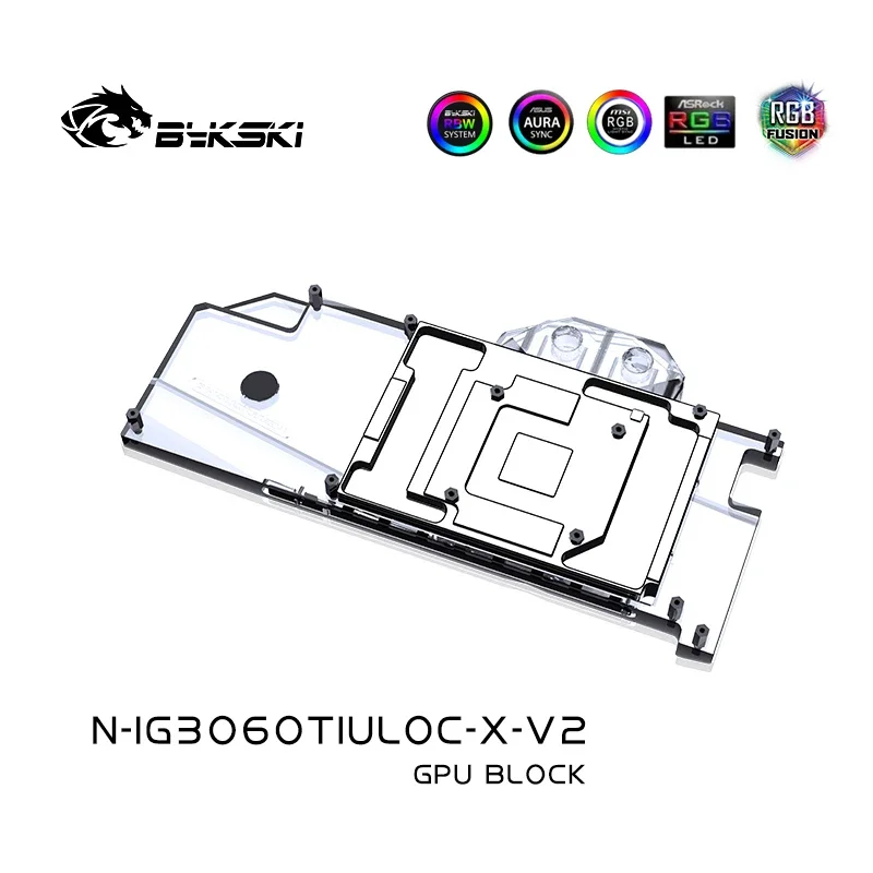 Bykski GPU Water Block for Colorful IGame RTX 3060Ti Advanced /Ultra OC Video Cards,VGA Radiator,PC Cooling, N-IG3060TIULOC-X-V2