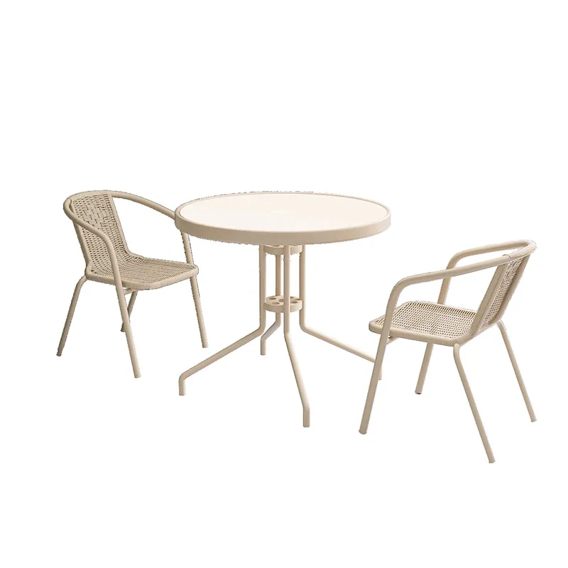 Outdoor tables chairs courtyard leisure open-air waterproof sunscreen garden yard drinking tea folding coffee table balcony