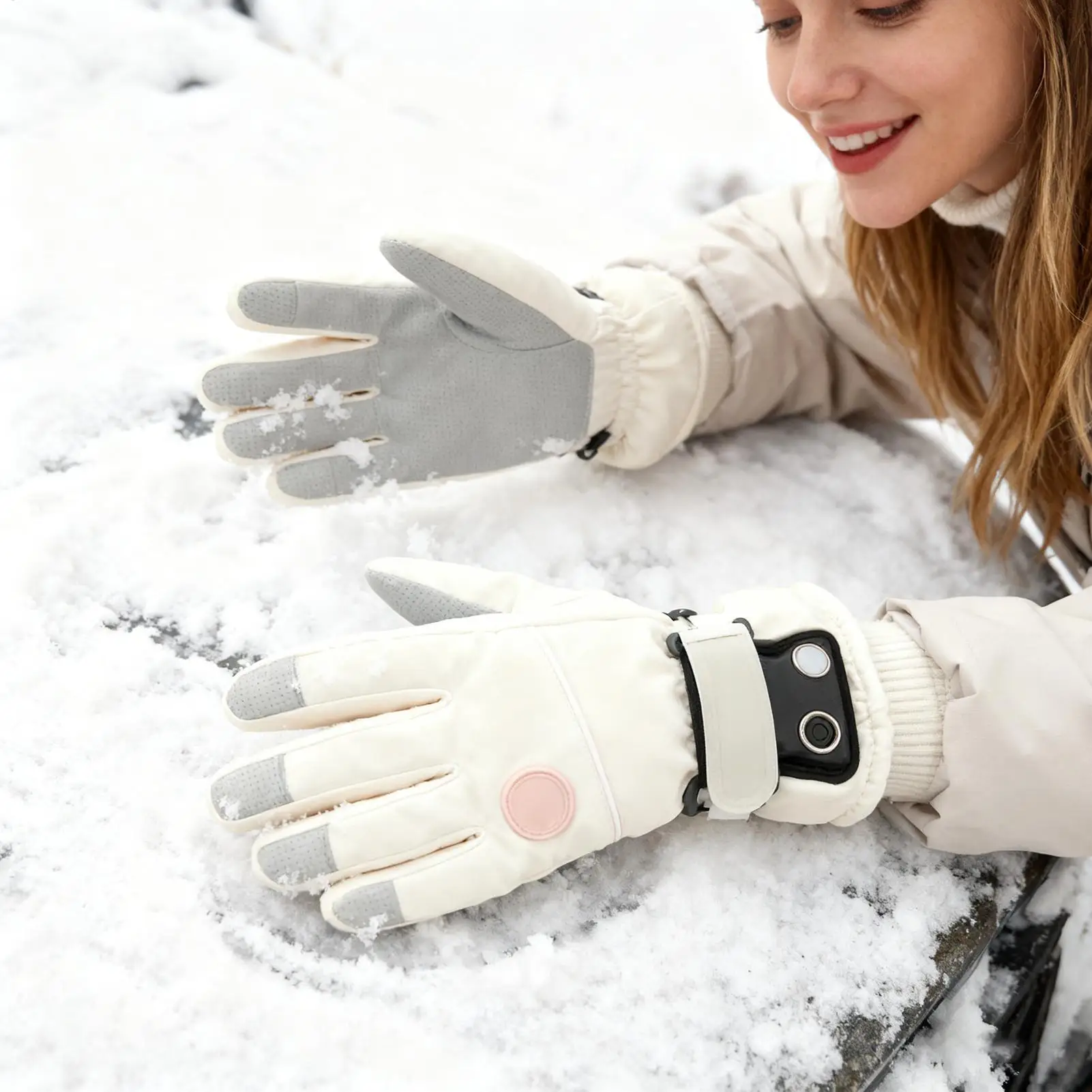 

Heated Gloves For Women 3 Levels Touchscreen Electric Rechargeable Skiing Equipment Men Electric Gloves For Skiing Cycling