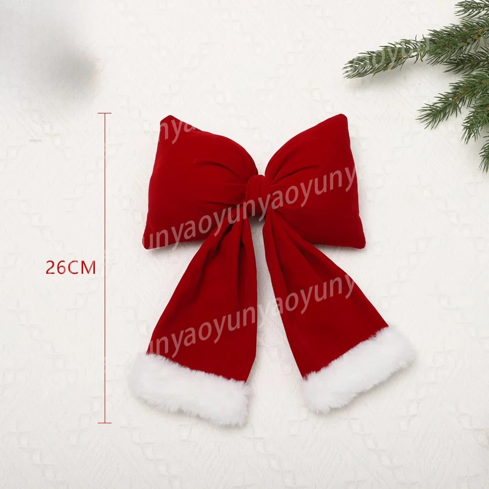 

Burgundy Bow Pendant Christmas Ornaments Tree Door Hanging Holiday Decor Accessories