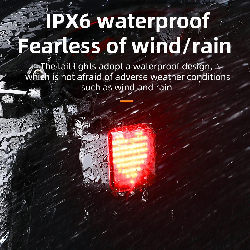 

Задний фонарь для велосипеда MTB, интеллектуальный автоматический датчик тормоза, IPX6, водонепроницаемый, с зарядкой через USB, установленный задний фонарь для велосипеда
