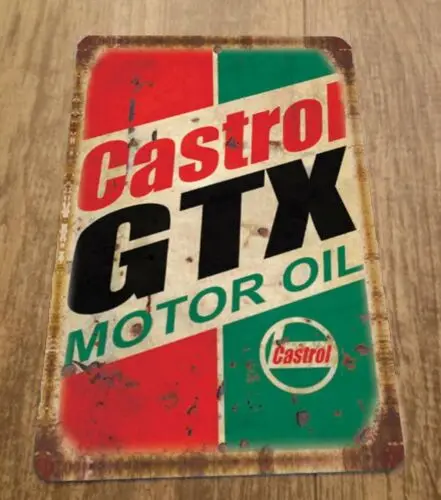 1pc Vintage Castrol GTX Motor Oil Ad 8x12 Metal Wall Sign