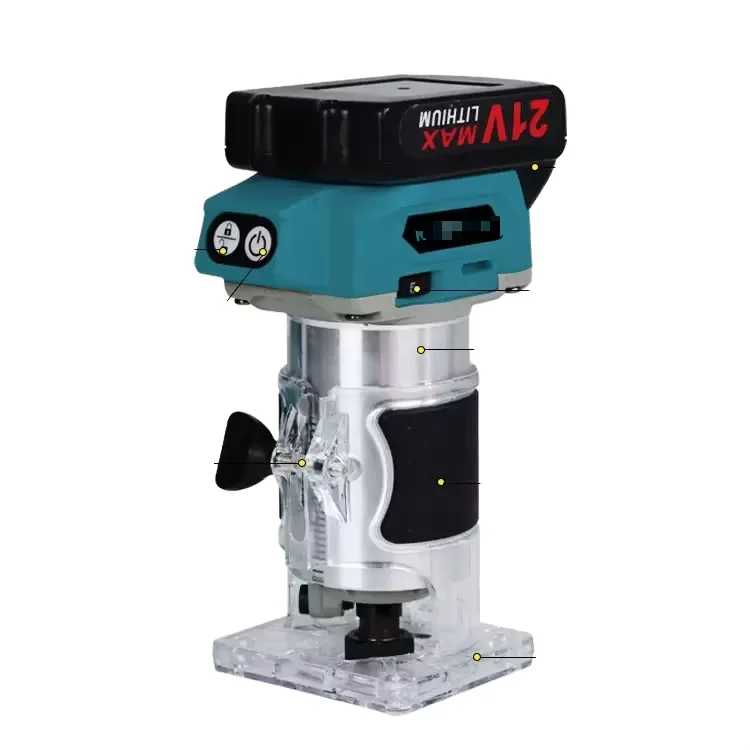 Brushless Wood Trim Router DIY Grade Fixed Base Cordless Power Tools Professional 20V Lithium Battery