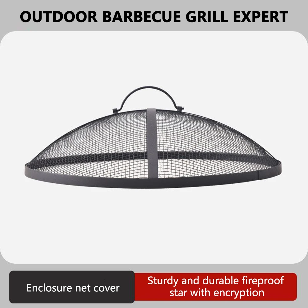 Fire Pit Spark Screen Round Safety Guard With Handle Large Grills Pardner Domes Cover For Outdoor Fire Bowl view 4