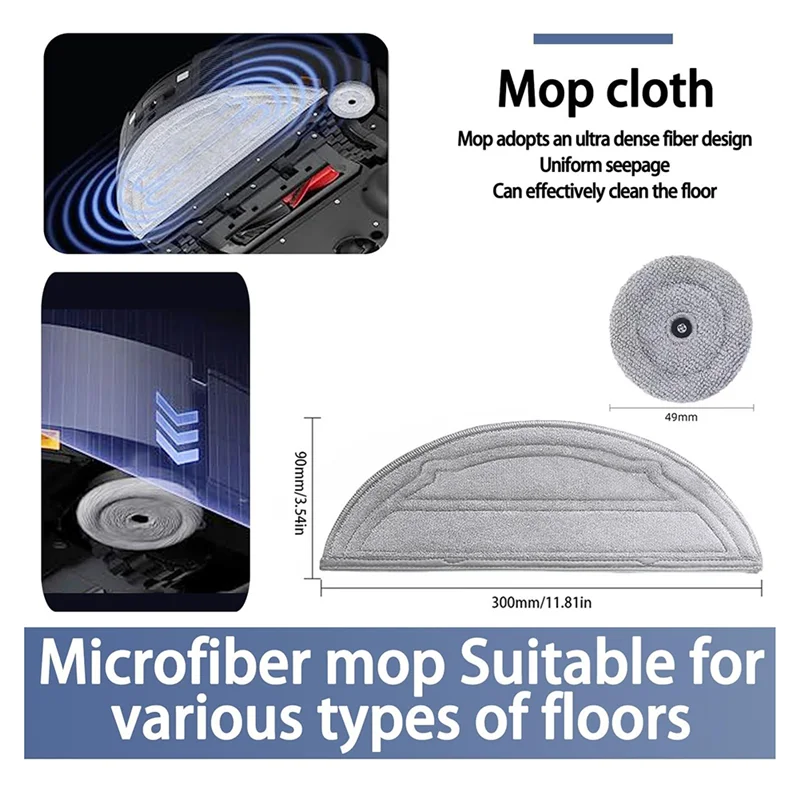 AT28-Accessories For Roborock Saros 10 For Roborock S9 Maxv Ultra Mop Cloth For Roborock Saros 10